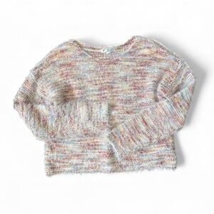 Jolt Pink Heathered Crew Neck Sweater